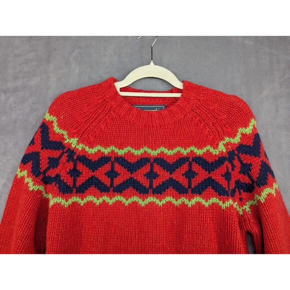 Abercrombie & Fitch Womens Red Long Sleeve Pullover Sweater S Wool Blend - Picture 3 of 8